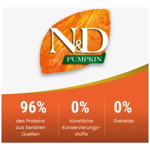 N&D Pumpkin cibo per cani Agnello e Mirtillo Puppy, senza cereali.