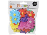 I am Creative Moosgummi-Sticker Blume Schaumstoff Bunt 60 Stk.