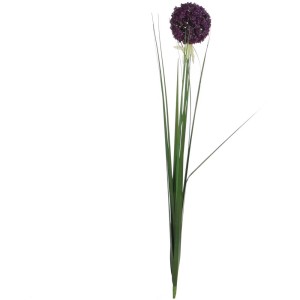 Fiore artificiale Allium Violetto, altezza 80 cm. Allium decorativo per interni.