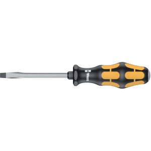 Tournevis plat Wera 5,5x100 mm avec manche Kraftform pour un vissage rapide.