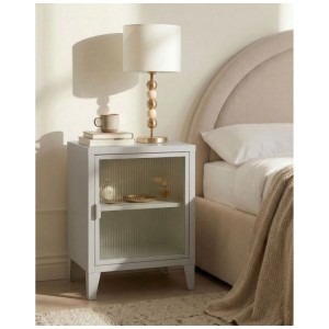 Beliani Armoire de bureau Oreti gris clair 57 x 40 x 30 cm