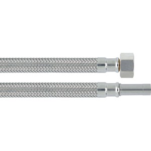 Tubo flessibile LUX, 1500 mm, per prolungare i tubi di collegamento del rubinetto. Acciaio inossidabile con dado a risvolto.
