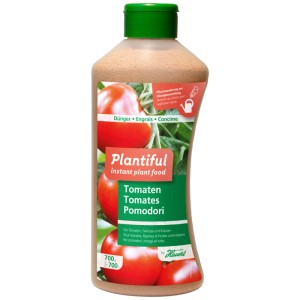 Bouteille d'engrais pour tomates Hauert Plantiful 700g pour des plants sains.