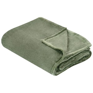 Coperta in pile verde Bayburt (200x220 cm) in poliestere piegata.
