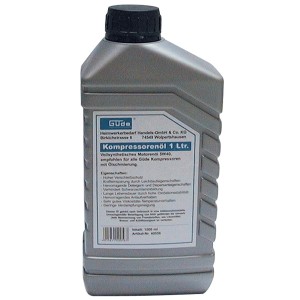 Bouteille grise d'huile pour compresseur Güde 1 l pour une longue durée de vie.
