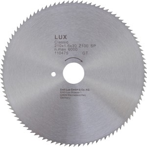 Lama per sega circolare LUX, diametro 210 mm, 72 denti, per seghe circolari portatili.