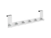 Wenko Türgarderobenleiste Celano mit 6 Haken Stahl Weiss Breite 39 cm