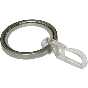 Gardinia Anello per tenda Chicago, acciaio inox, con inserto scorrevole e gancio per pieghe, confezione da 10.