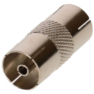 Adattatore antenna Schwaiger in metallo, connettore per cavi antenna.