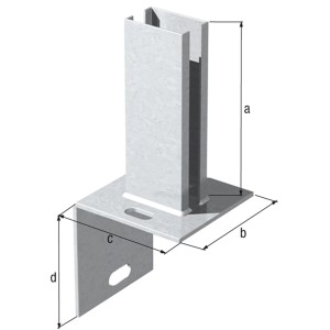 Support de poteau Gah Alberts, galvanisé à chaud, pour poteaux de clôture à double fil, à visser.