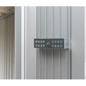 Set di cestini da porta Biohort (2 pezzi) in metallo per casetta da giardino, per riporre accessori da giardino.