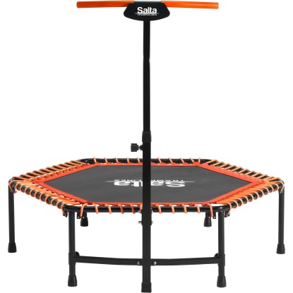 Salta Fitness-Trampolin Schwarz-Orange Ø 128 cm mit Griffstange