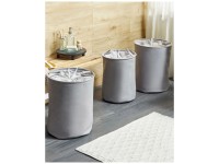 Beliani Aufbewahrungskorb-Set Archa Baumwolle Grau 3er-Set