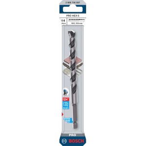 Punta per piastrelle Bosch Pro Hex-5, diametro 14 mm, argento. Ideale per trapani a percussione.