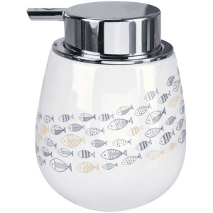 Kleine Wolke Seifenspender Sardinas mit Fischmotiv aus Steinzeug.