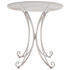 Grauer Beliani Gartentisch Cilento aus Metall, Ø 71 cm, mit romantischem Design.