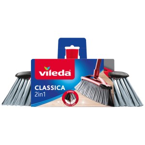 Vileda Superfeger 2-en-1 balai d'intérieur avec poils 2-en-1 pour poussière et cheveux.
