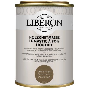 Dose Holzknetmasse Eiche dunkel zur Reparatur von Holzoberflächen.