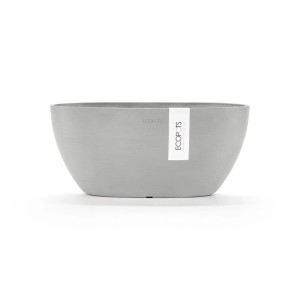 Pot de fleurs gris Ecopots Sofia+, 30 cm, idéal pour les herbes et les fleurs, pour une utilisation intérieure et extérieure.
