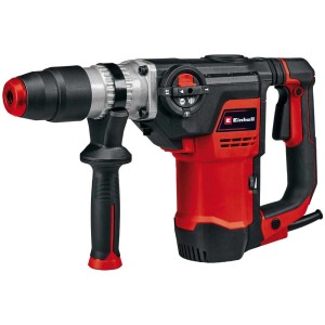 Marteau perforateur Einhell TE-RH 40 3F (1050 W) en rouge et noir, vue latérale.