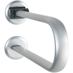 Barre d'appui rabattable Wenko Secura Premium en aluminium pour salle de bain.