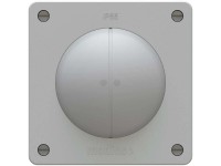 Doppel-Druckschalter Exo Schema 3+3 IP55 2 x beleuchtet Lichtgrau