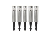 Eglo LED-Solarleuchte mit Erdspiess Edelstahl 5er-Set