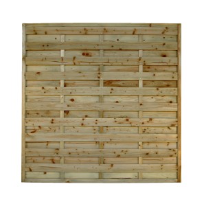 Pannello dritto per recinzione in legno, impregnato a pressione verde, 180x180 cm, per recinzioni privacy.