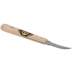 Kirschen Kerbschnitz-Messer No. 3353 con manico in legno e lama curva.