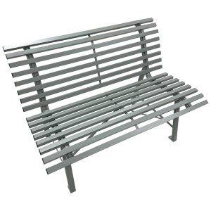 Graue Greemotion Gartenbank Palermo aus Stahl, 2-Sitzer für Garten, Terrasse oder Balkon.