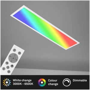 Panneau LED Brilo avec changement de couleur RGB et télécommande. Plafonnier CCT dimmable.