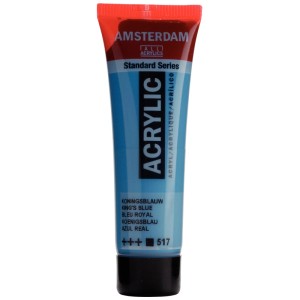 Tube de peinture acrylique Amsterdam Bleu Roi, Standard Series, 20 ml.