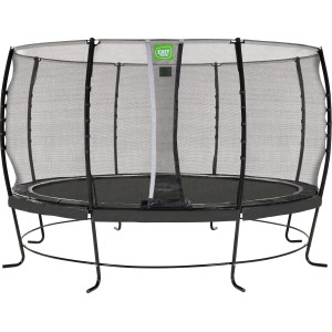 Trampolino da giardino nero EXIT Lotus Classic con rete di sicurezza, Ø 427 cm.