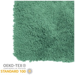 Tapis de bain Spirella Highland vert basilic, 55x55 cm, hauteur de poil 2 cm.