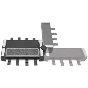 Clatronic RG 3678 raclette grill con piastra in pietra e ghisa reversibile per un massimo di 4 persone.