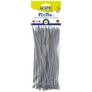 Tenax Serre-câbles Fix-Tie L, 20cm, argent, 50 pièces, plastique, pour brise-vue balcon.