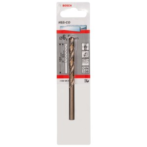 Punta da trapano per metallo Bosch HSS-Co, 6,5 mm, nella confezione. Punta elicoidale per acciaio, inox, ghisa.