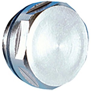 Bouchon obturateur Mateu 1/2 pouce, laiton chromé, avec joint pour installation de chauffage.