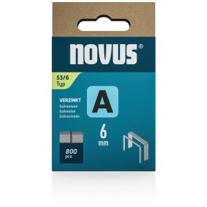 Novus Feindrahtklammern A 53, 6 mm, 800 Stück, verzinkt für Tacker.