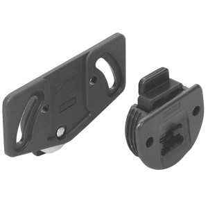 Kit montaggio Hettich SlideLine 55, plastica marrone, per porta scorrevole fino a 12 kg.