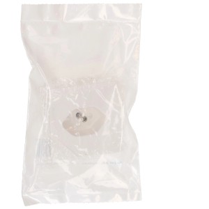 Prise simple Hager Kallysto, T13, plaque frontale, blanc, dans un emballage transparent.