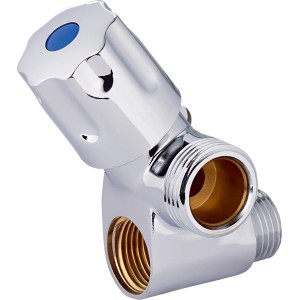 Robinet de machine à laver avec raccord de tuyau pour appareil à eau bouillante, chromé.