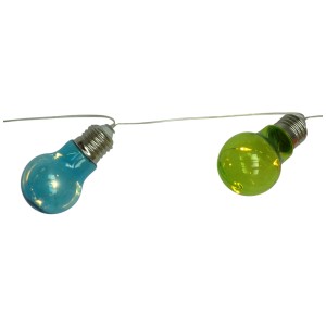 Guirlande lumineuse LED à piles avec 10 ampoules colorées pour l'extérieur.