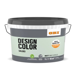 Pot de peinture murale intérieure OBI Design Color Sauge, 1 litre, mat.