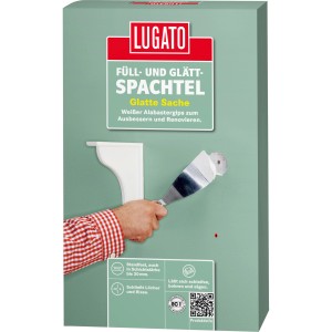 Enduit de rebouchage et de lissage Lugato Glatte Sache 2kg pour réparer trous et fissures.