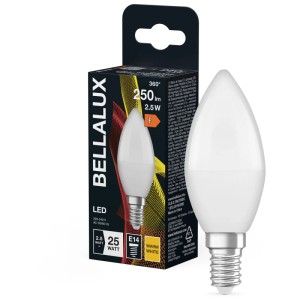 Bellalux LED-Leuchtmittel in Kerzenform, E14, warmweiß, 25W, 250lm.