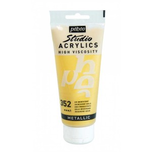 Pébéo Acrylfarbe Studio Acrylics Gold, 100ml Tube für Künstlerbedarf.