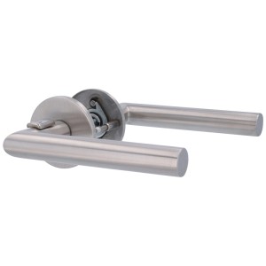 Set rosetta Alpertec Push4Lock, DIN destra, acciaio inox satinato, per serrature mobili.