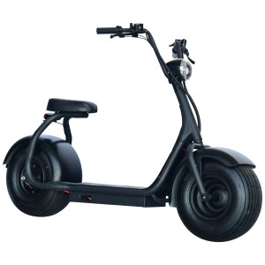 E-Chopper Gen 2 Rider noir : vélo électrique avec pneus larges et selle.