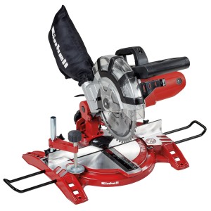 Scie à onglet Einhell TC-MS 2112 avec lame HM et sac à copeaux, rouge/argent.